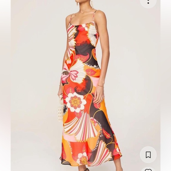 🌺 Ronny Kobo Retro Slip Dress | Vibrant Floral Maxi | Summer Statement Dress 10 - Picture 1 of 8